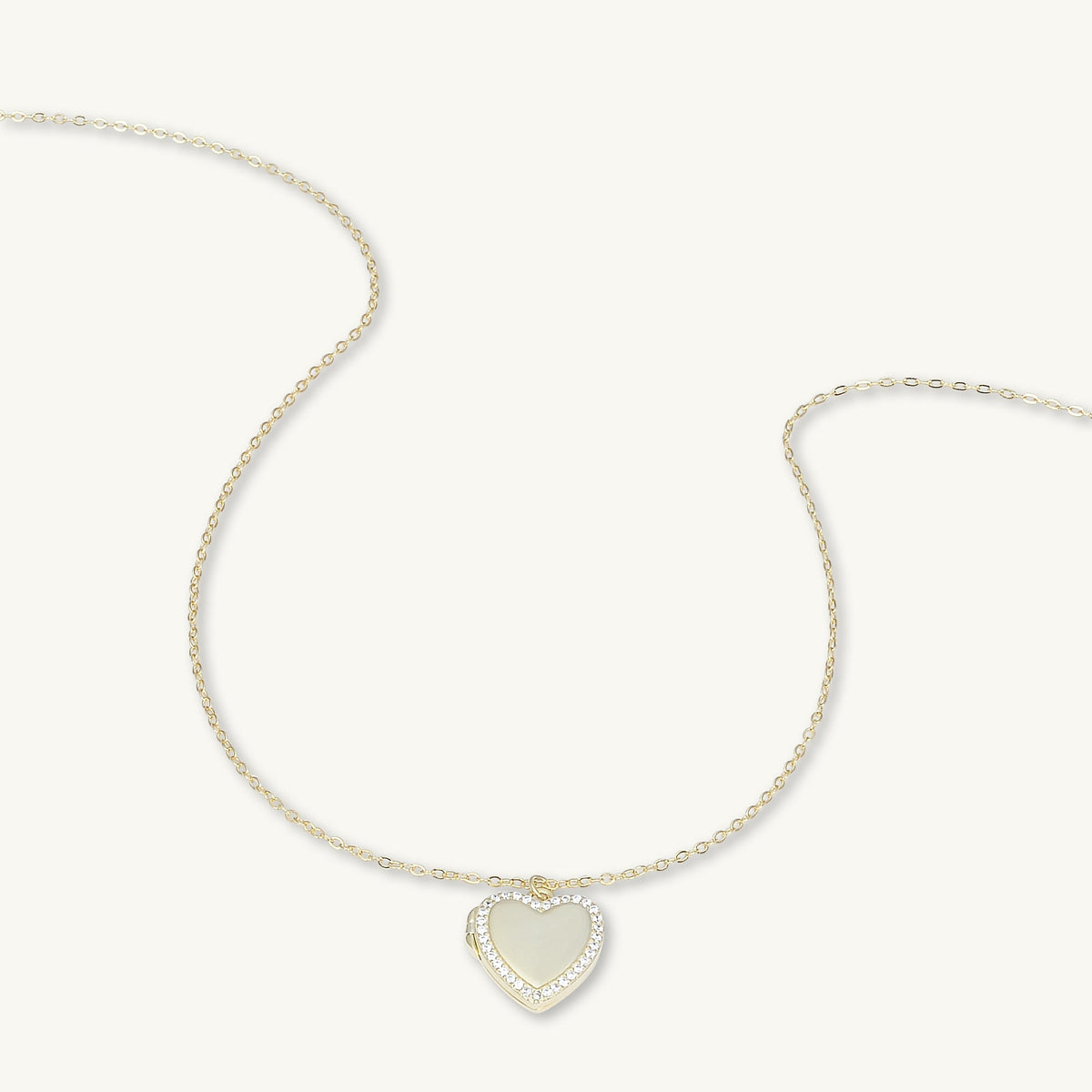 Heart Sapphire Photo Locket Necklace