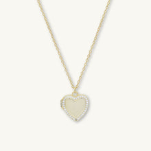 Heart Sapphire Photo Locket Necklace
