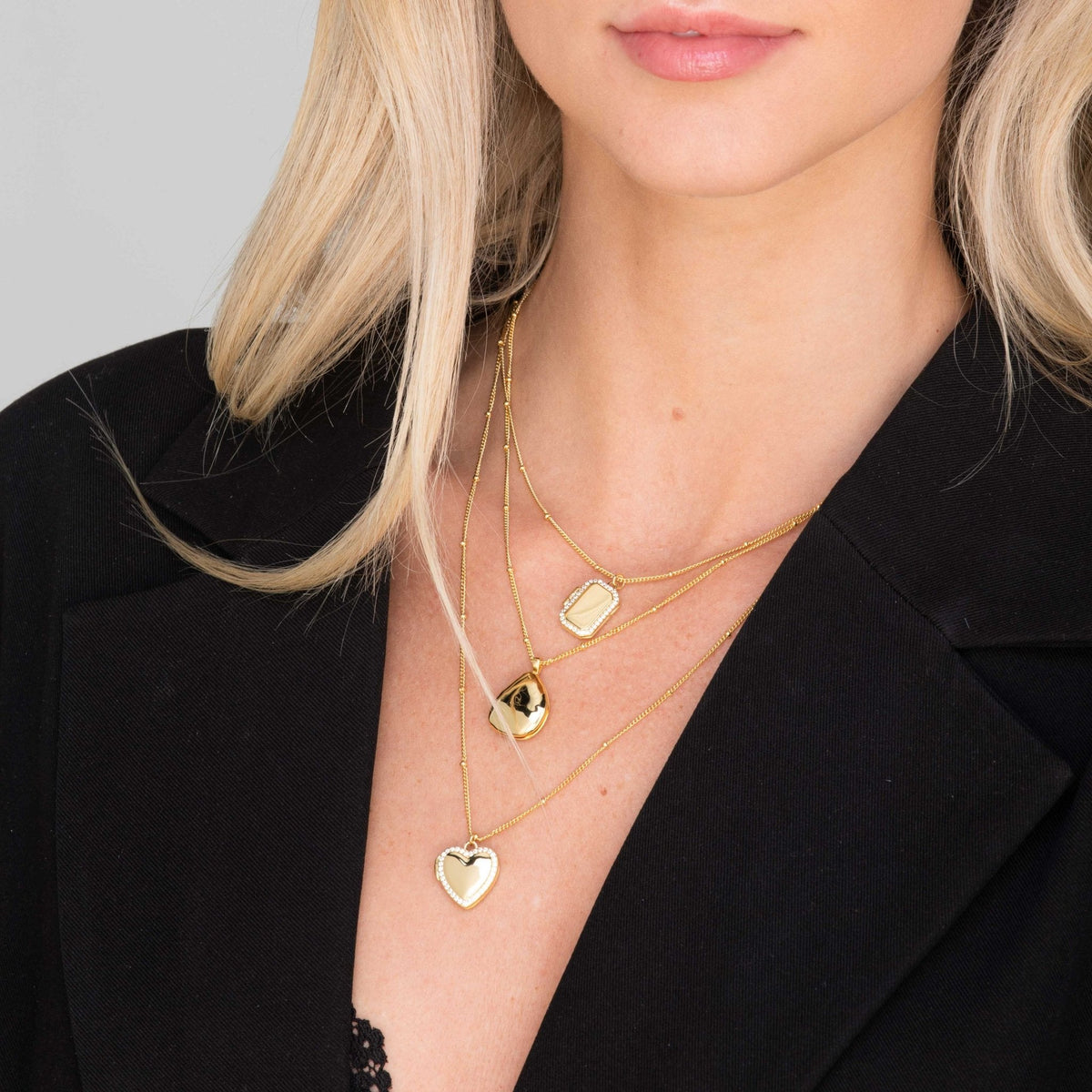 Heart Sapphire Photo Locket Necklace