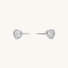 Heart Sapphire Stud Earrings