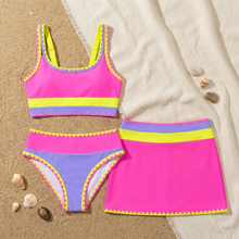 Solara Color Block Sporty 3 Piece Bikini Set