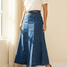 Levara – Flattering High Waist Denim Maxi Skirt