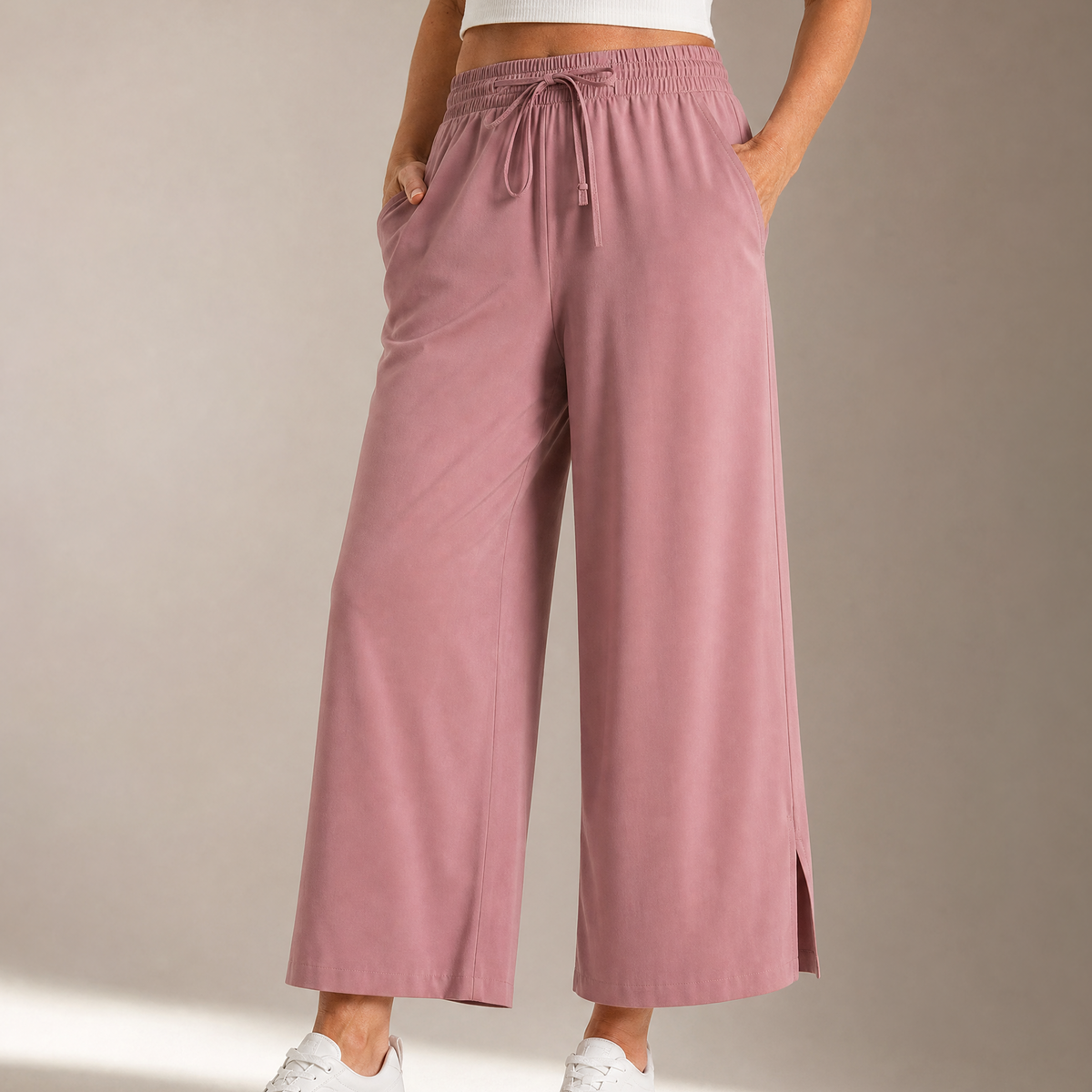 Veluna – Effortless Wide-Leg Crop Pants