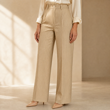 Solène High-Waisted Striped Wide-Leg Trousers for Effortless Polish