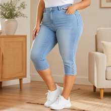Velora — Slimming High-Waist Capri Jeans