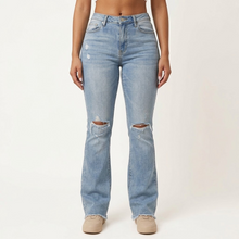 Denara – High Waist Ripped Flare Jeans