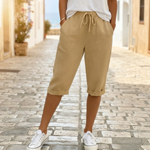 Solenna – Cotton-Linen Drawstring Capri
