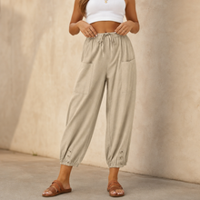 Wearbella – Wide-Leg Linen Blend Drawstring Pants