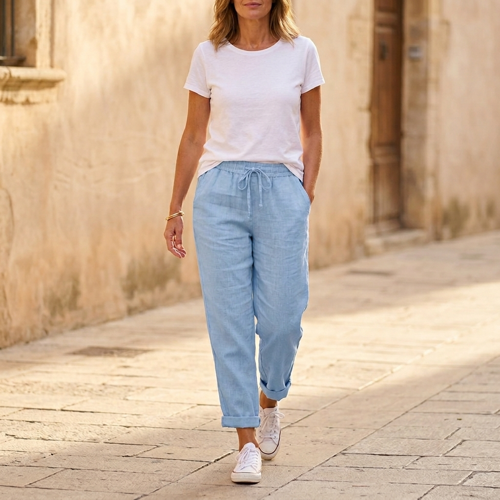 Lunara – Women's lightweight linen look summer pants