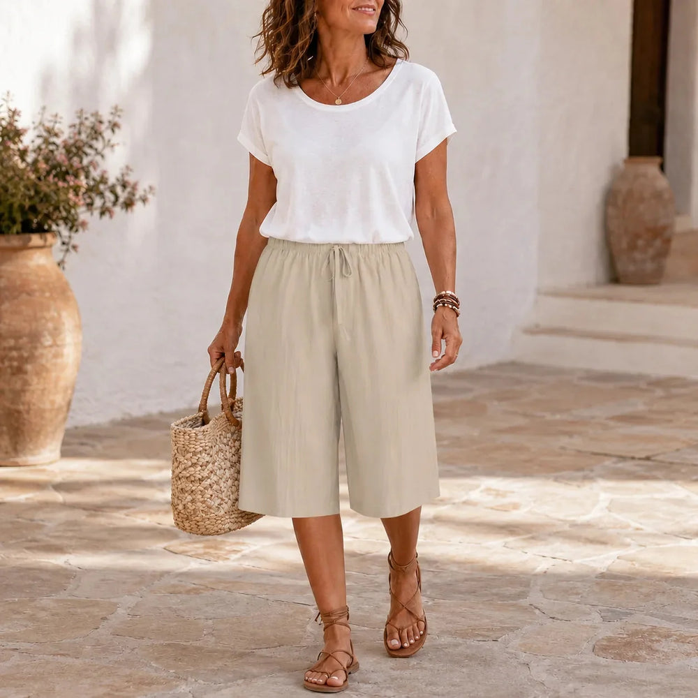 Calaya – Wide Leg Drawstring Pants for Women, Lightweight Summer Pull On Bottoms