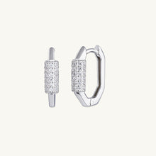 Hexagon Sapphire Huggie Earrings