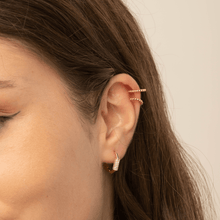 Hexagon Sapphire Huggie Earrings