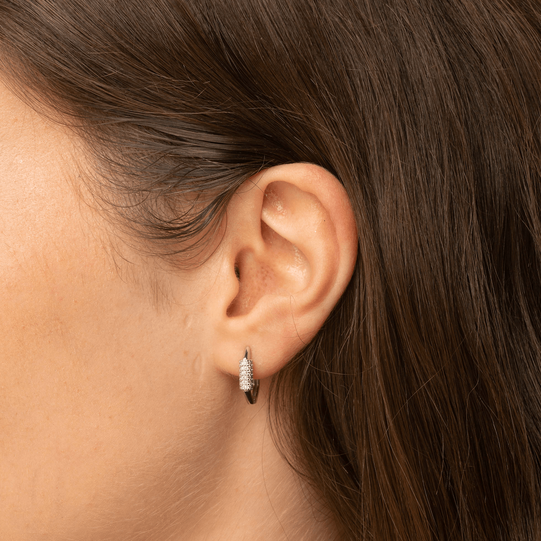 Hexagon Sapphire Huggie Earrings