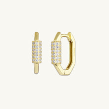 Hexagon Sapphire Huggie Earrings