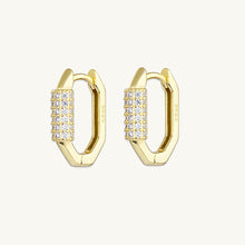 Hexagon Sapphire Huggie Earrings