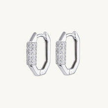 Hexagon Sapphire Huggie Earrings
