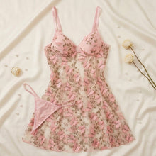Papielle – Butterfly Embroidery Mesh Nightdress Set