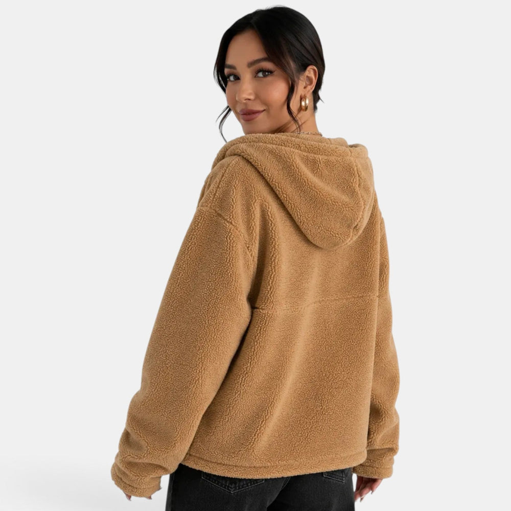 Women's Brown Padded Fleece Jacket