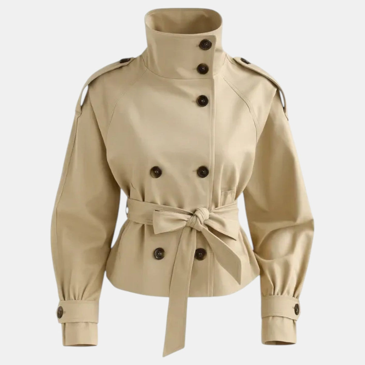 Women's Premium Short Trench Jacket – Elegant Trench with Adjustable Belt