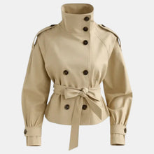 Women's Premium Short Trench Jacket – Elegant Trench with Adjustable Belt