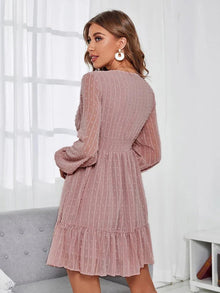 Christy Polka Dot Dress Woman – Light Fit & Flare Dress with Long Sleeves and Casual Pattern