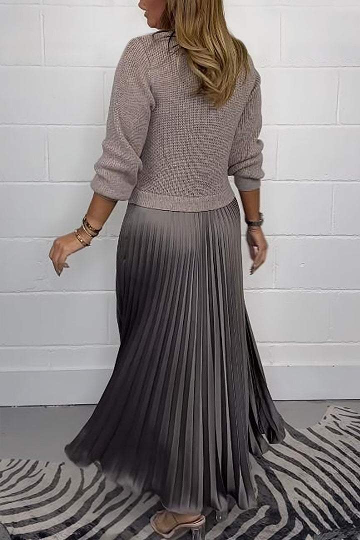 Elianna Robe Autumn Pullover for Women – Soft and Warm Knit with Pleated Hem & Elegant and Comfortable Fit