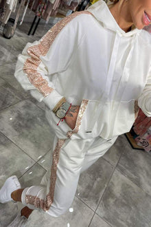Jasmine Ensemble Loungewear Autumnal for Women – Cozy Glitter Hoodie & Soft Pants for Daily Comfort