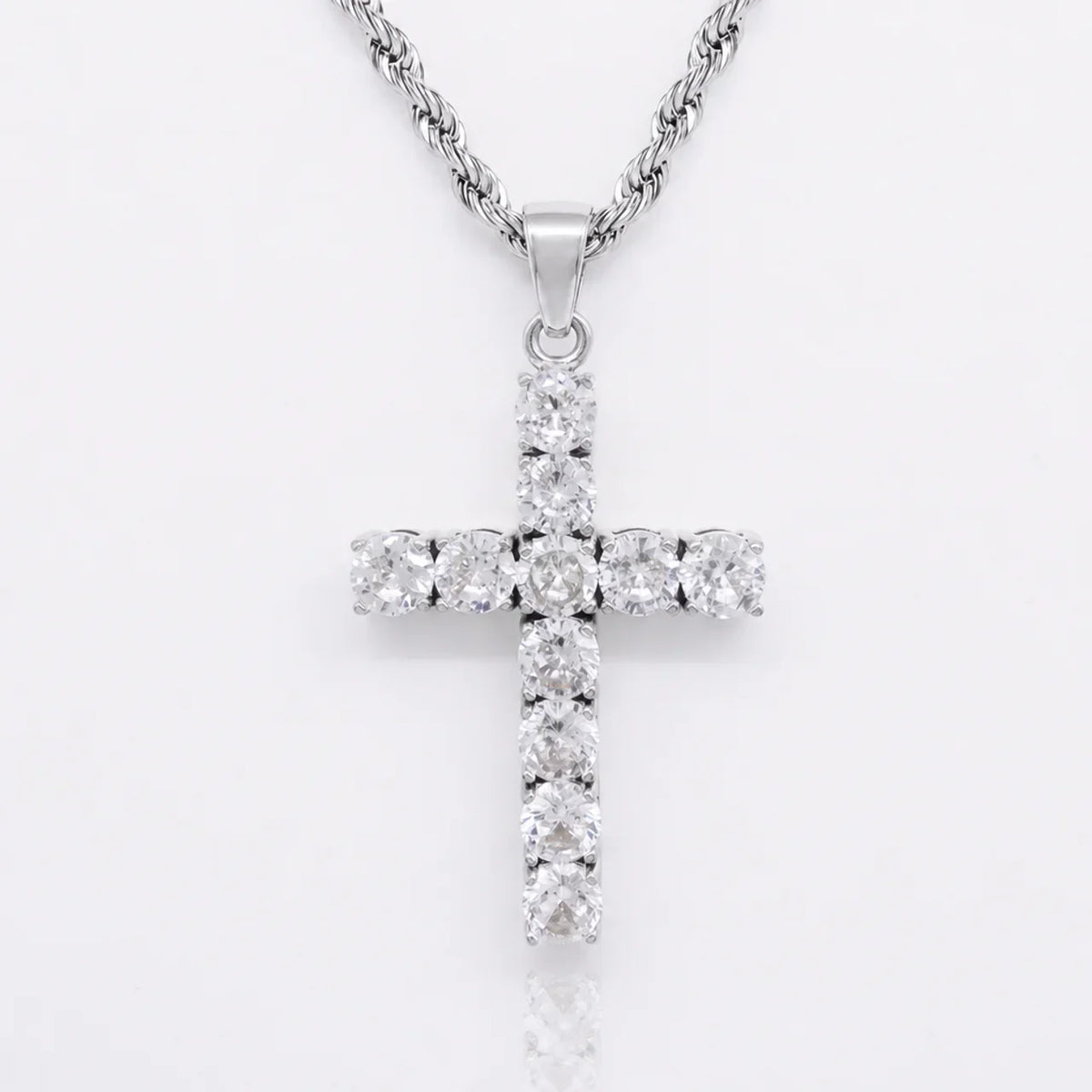 Cross necklace | White Gold