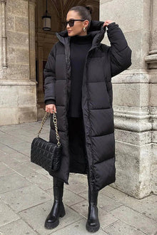 Rina Long Down Jacket Women – Warm Winter Coat with Hood & Slim Lightweight Cut