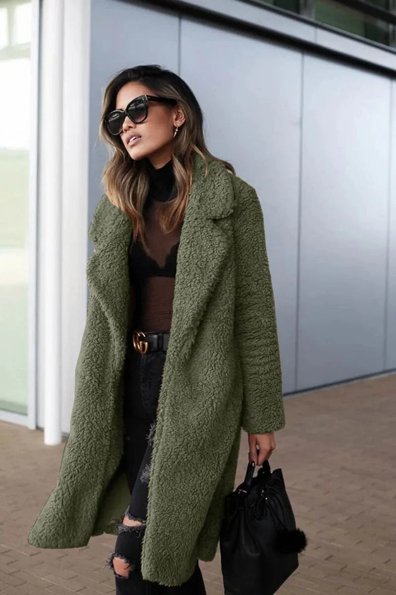 Amoura Teddy Coat Women – Winter Jacket Oversize Soft with Plush Texture & Casual Cut