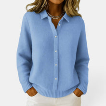 Women's Button-Up Knitted Cardigan Blended Cotton