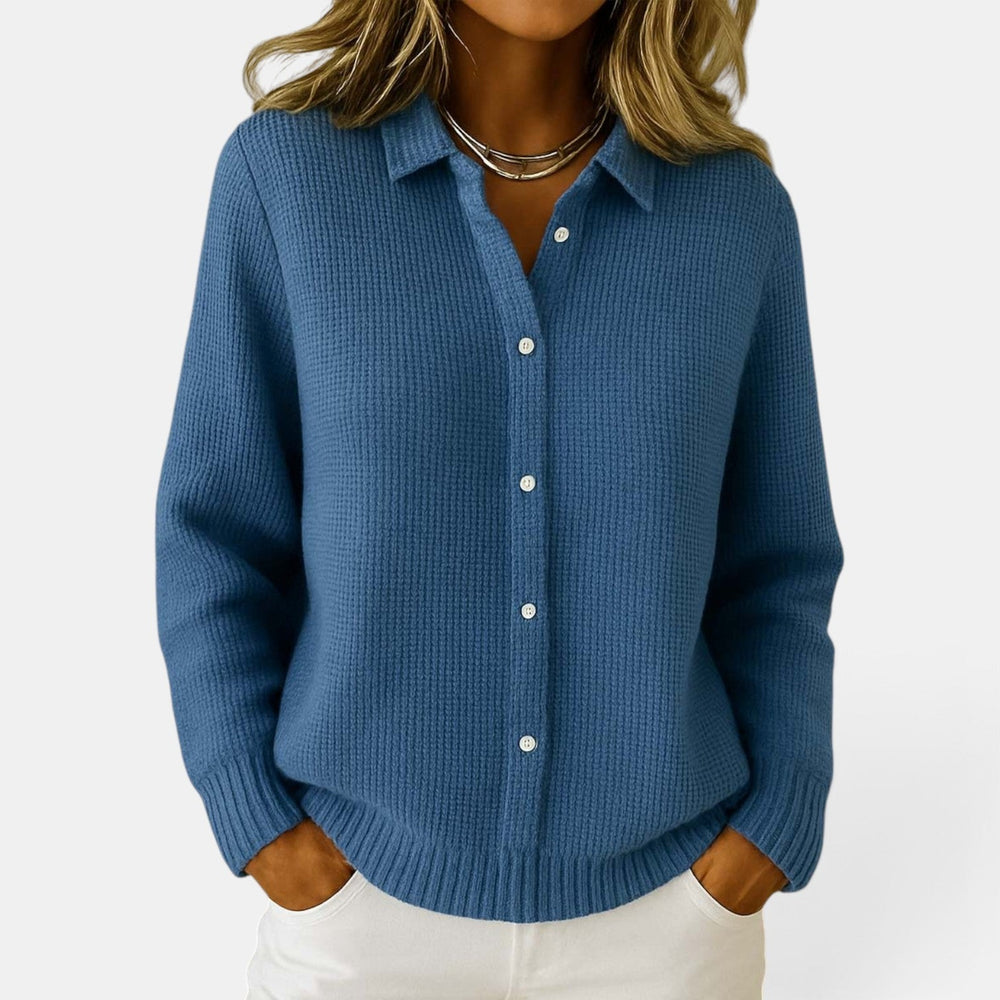 Women's Button-Up Knitted Cardigan Blended Cotton