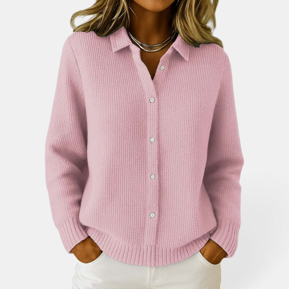 Women's Button-Up Knitted Cardigan Blended Cotton