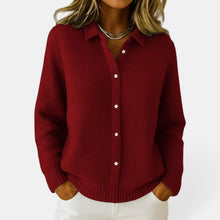 Women's Button-Up Knitted Cardigan Blended Cotton