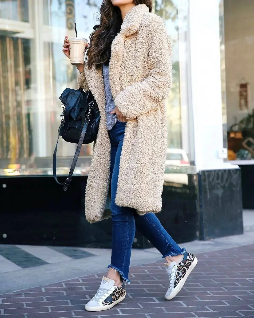 Amoura Teddy Coat Women – Winter Jacket Oversize Soft with Plush Texture & Casual Cut