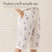 Solavia – Women's Cropped Drawstring Pants with Pockets, Printed Summer Style