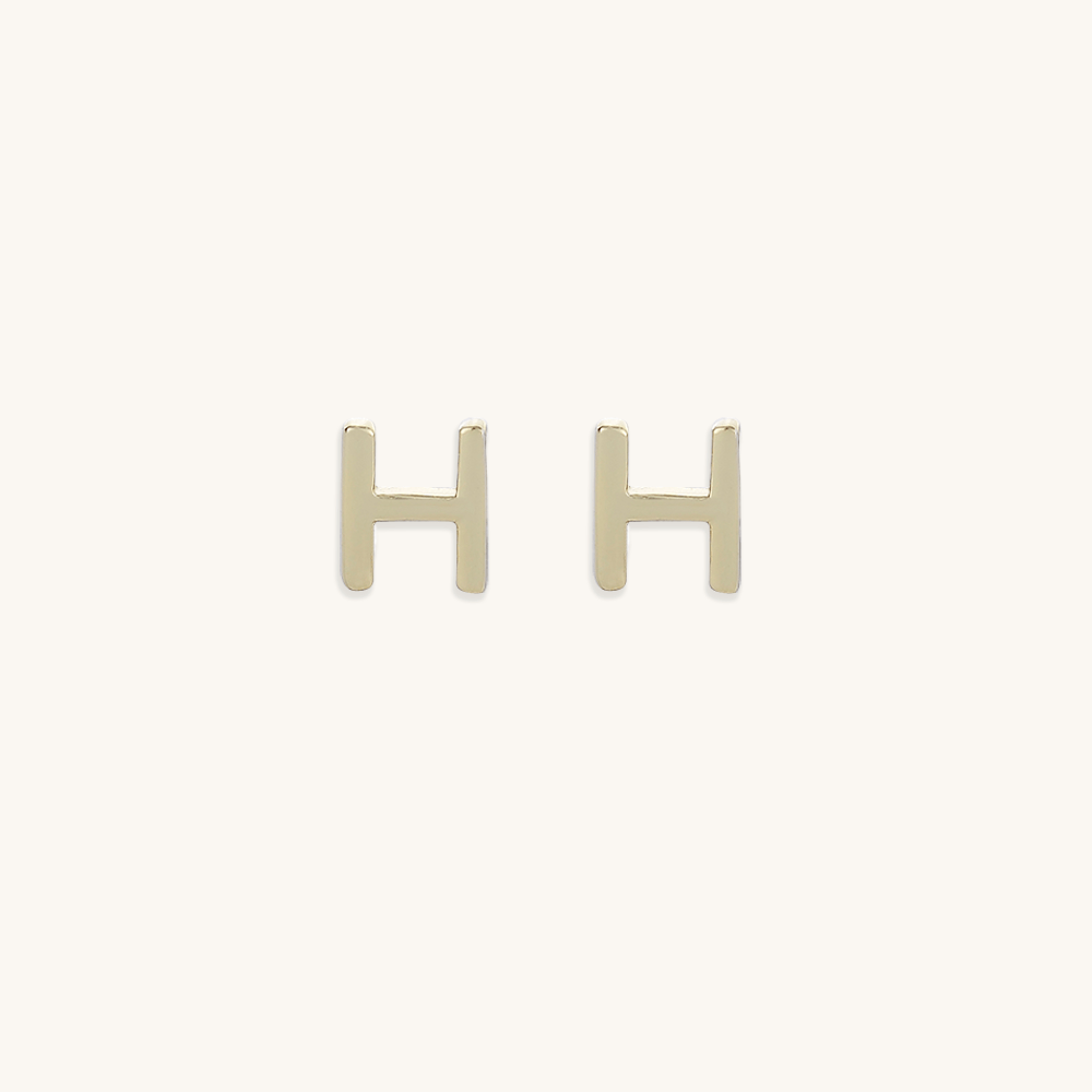 Initial Letter Stud Earrings