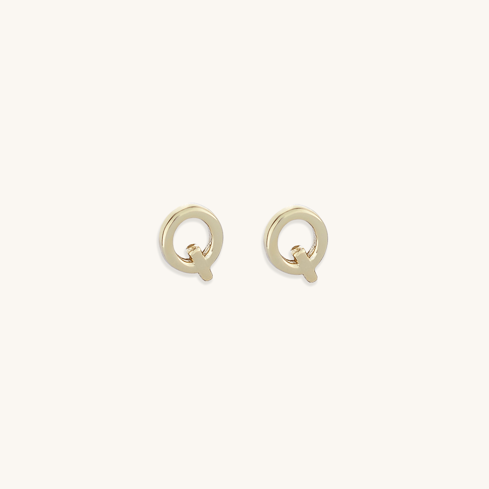 Initial Letter Stud Earrings