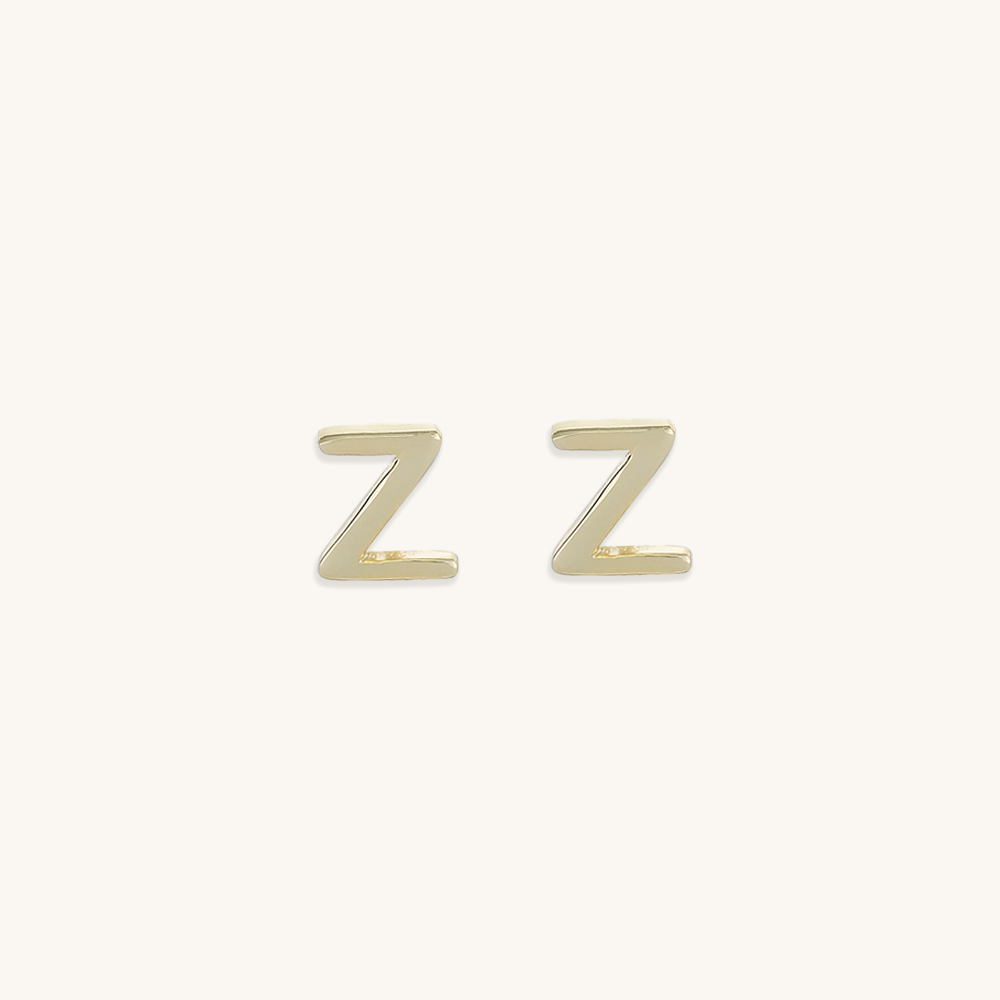 Initial Letter Stud Earrings