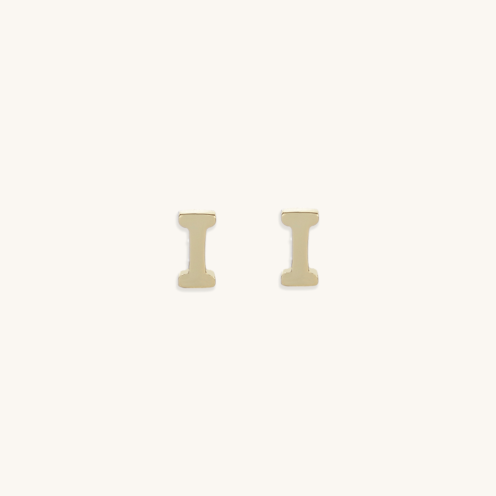 Initial Letter Stud Earrings