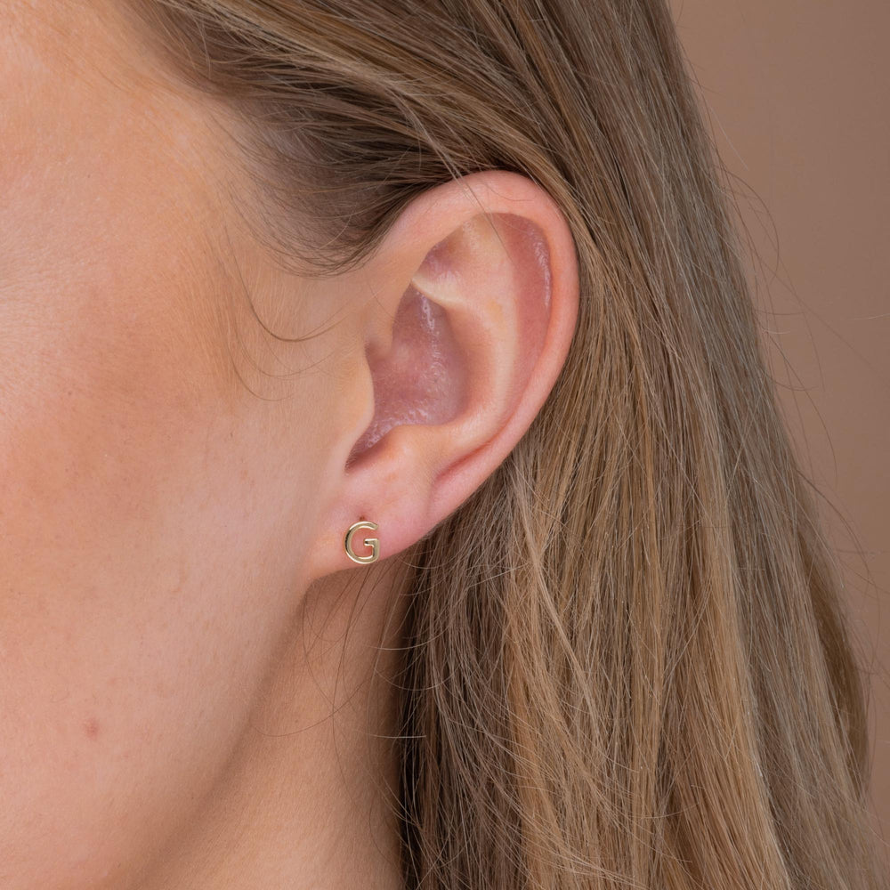 Initial Letter Stud Earrings