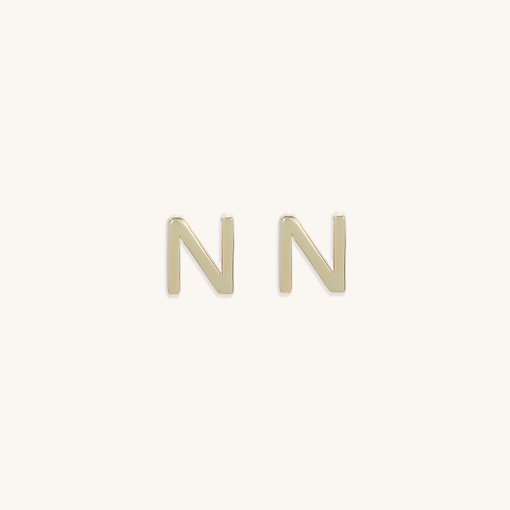 Initial Letter Stud Earrings