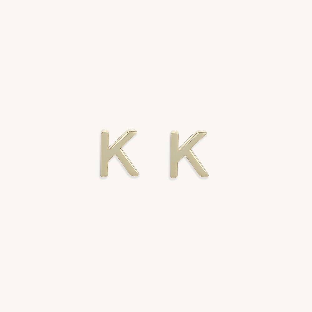 Initial Letter Stud Earrings
