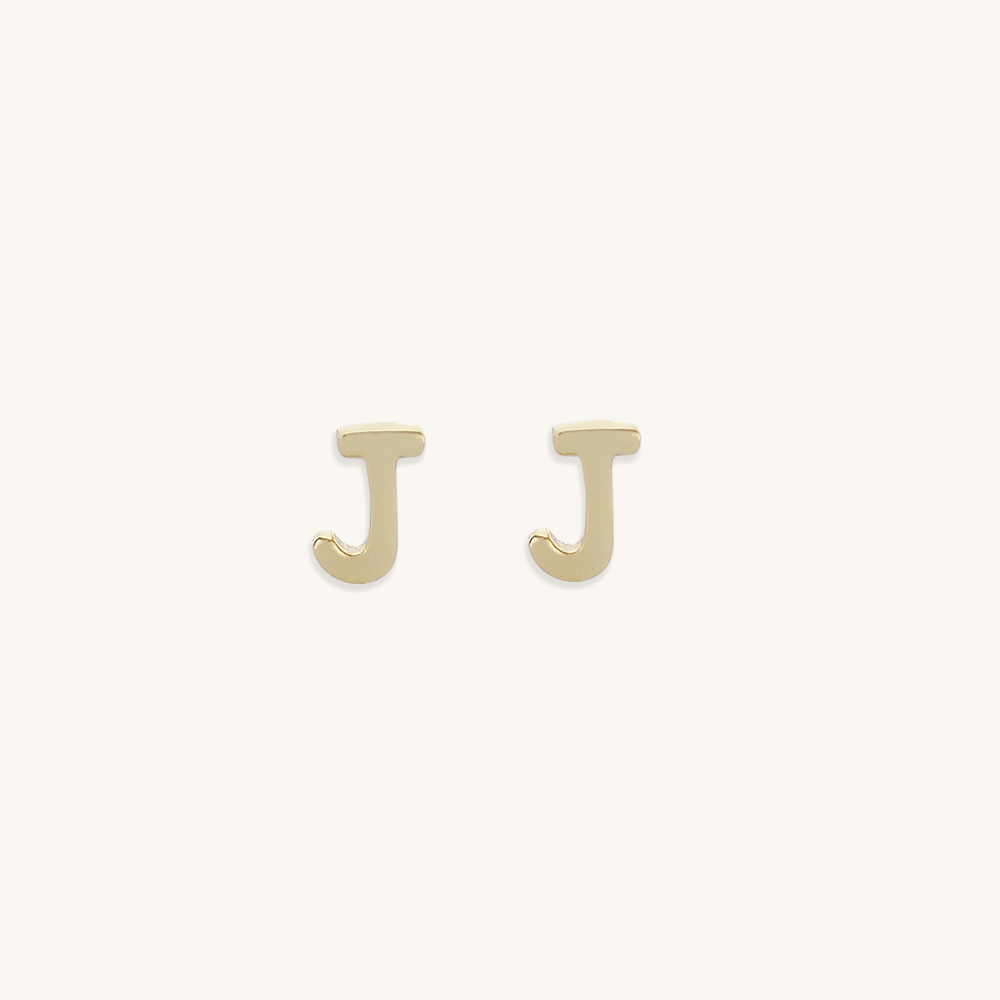 Initial Letter Stud Earrings