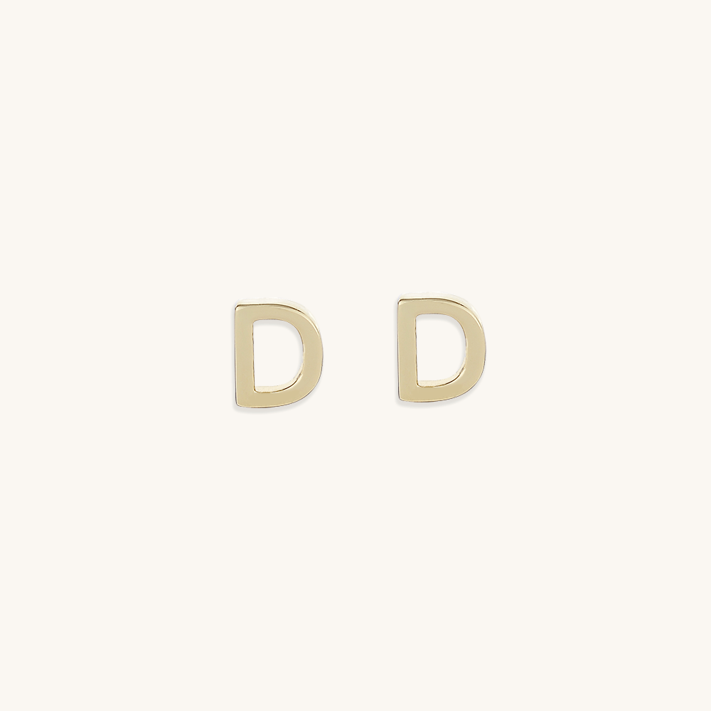 Initial Letter Stud Earrings