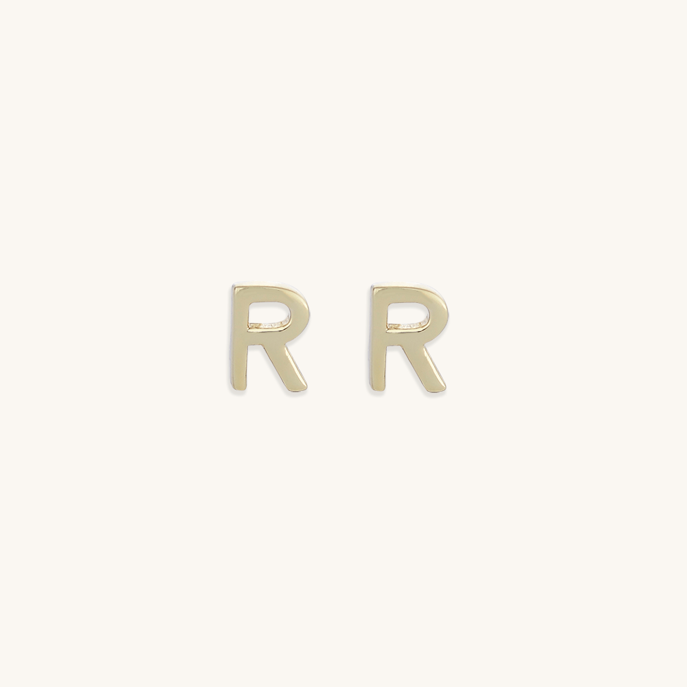 Initial Letter Stud Earrings