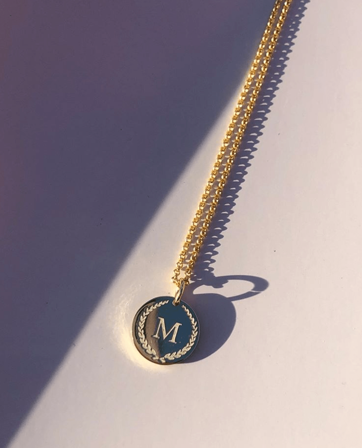 Initial Medallion Coin Necklace