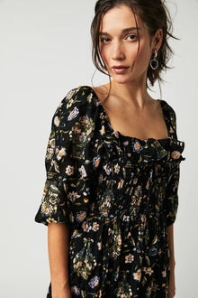 Quinn Robe Midi Woman – Cotton Dress with Flowers with Romantic Bohemian Style & Flattering Cut