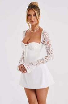 Juliette Mini Dress Women – Elegant Lace Dress with Heart Neckline and Fitted Cut