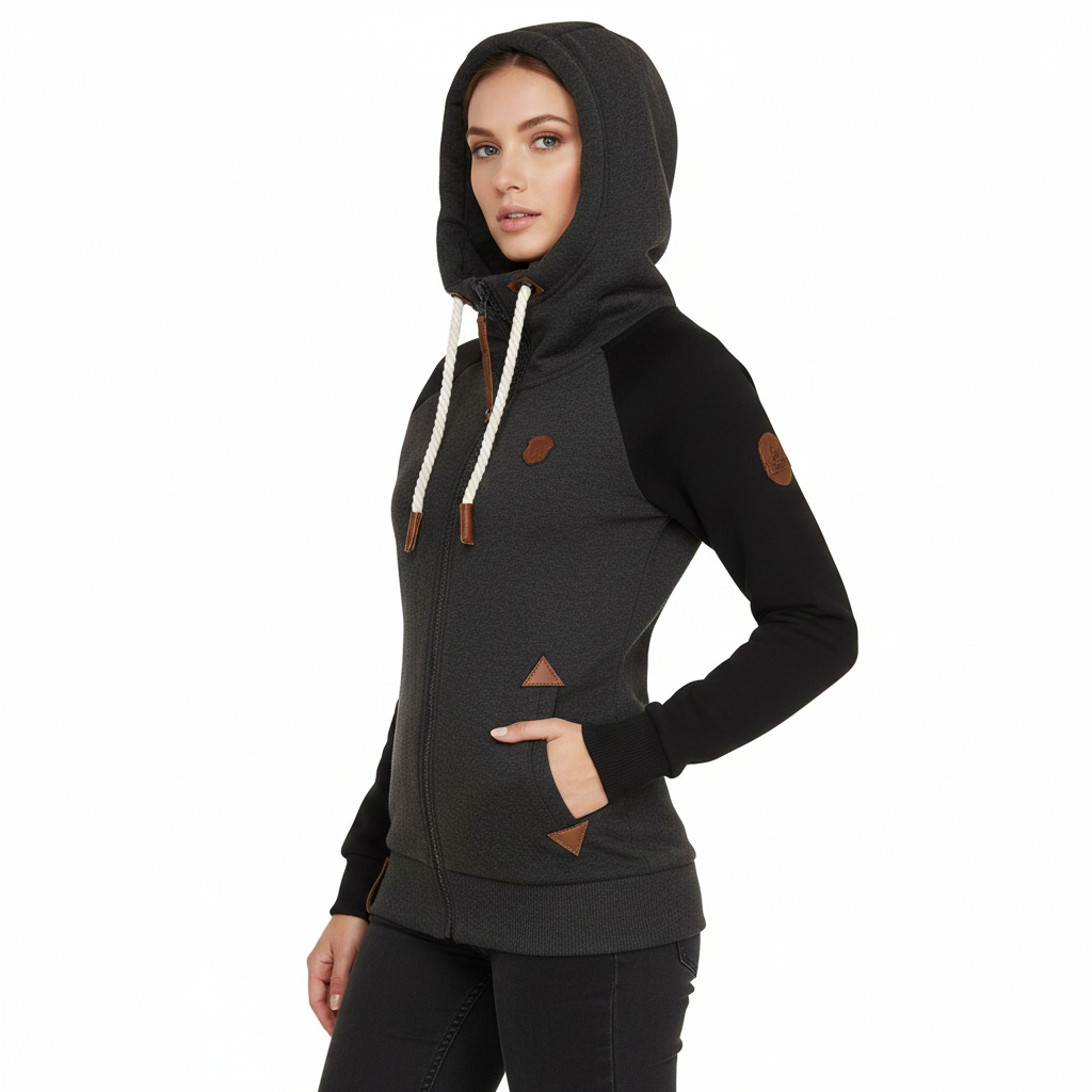 Carmen Women's Zip-Up Slim Fit Hoodie – Sleek Cut & Versatile Everyday Style